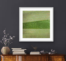 Load image into Gallery viewer, Bomaderry, NSW. From high above, I was drawn to the unique art that the farmer was inadvertently creating as he mowed his field, revealing a unique and fleeting pattern. Peter Izzard Photography Fine Art Print.