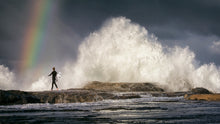 Load image into Gallery viewer, I waited for just the right moment to capture this image of a local board-rider heading back for more at one of the South Coasts best surf breaks Werri Beach NSW