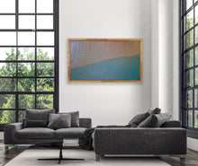 Load image into Gallery viewer, A single, simple line intersects this aerial composition, differentiating the depths and highlighting shapes, textures, light and water colours. Tuross, NSW