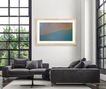 Load image into Gallery viewer, A single, simple line intersects this aerial composition, differentiating the depths and highlighting shapes, textures, light and water colours. Tuross, NSW